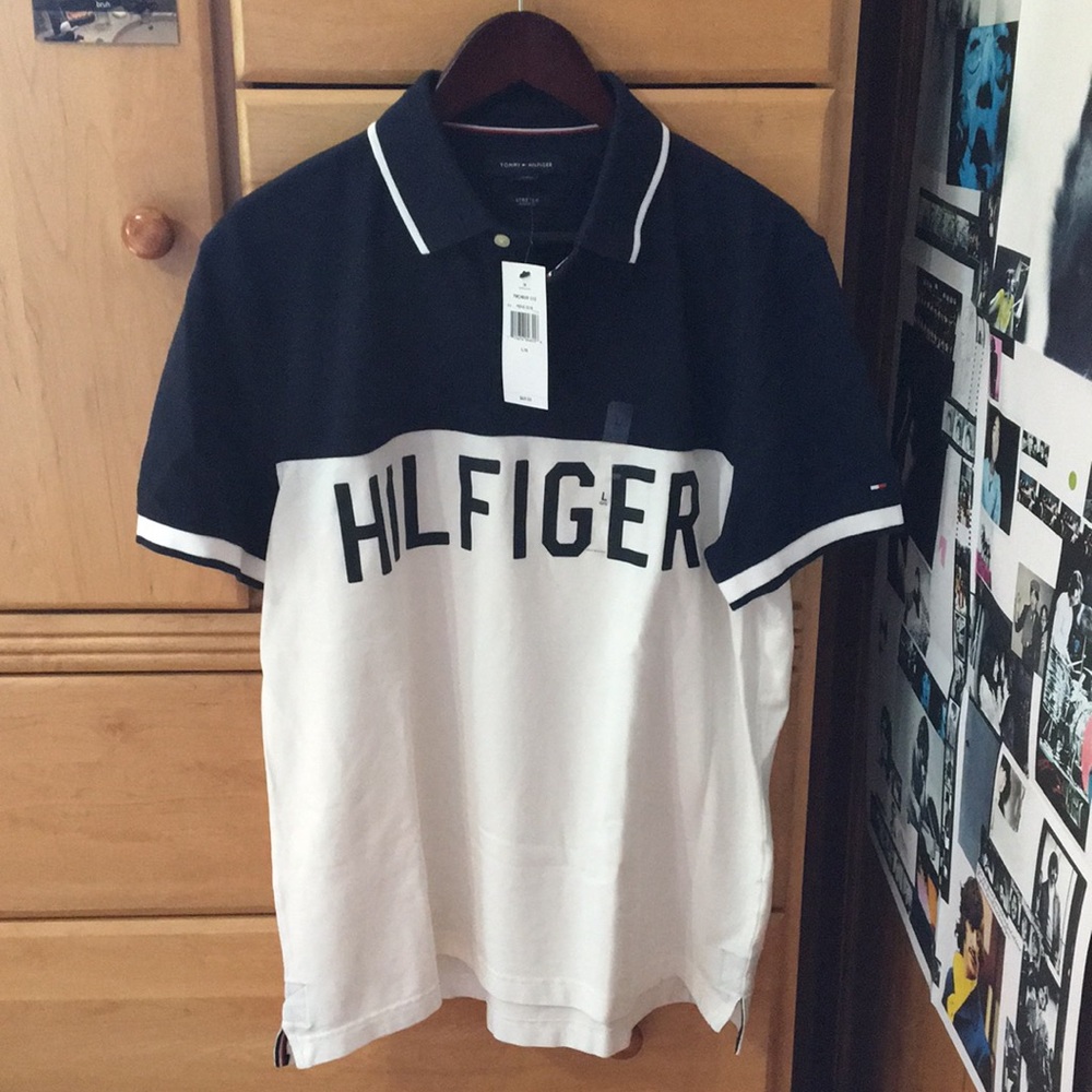 Navy Blue/White HILFIGER Tommy Hilfiger Polo Shirt